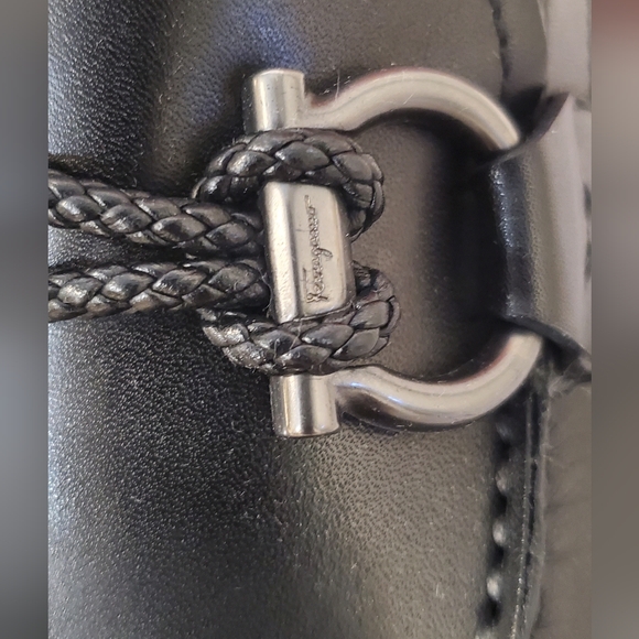 SALVATORE FERRAGAMO SHOES DRIVING LOAFERS LEATHER BRAIDED GANCINI US SZ 6EE NEW - Picture 3 of 11